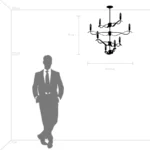 733287 Люстра RAGNO 8х40W E14 ЧЕРНЫЙ МАТОВЫЙ — изображение 7