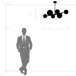 815460 Люстра CROCO 6х40W E14 ЧЕРНЫЙ МАТОВЫЙ/ЗОЛОТО — изображение 2