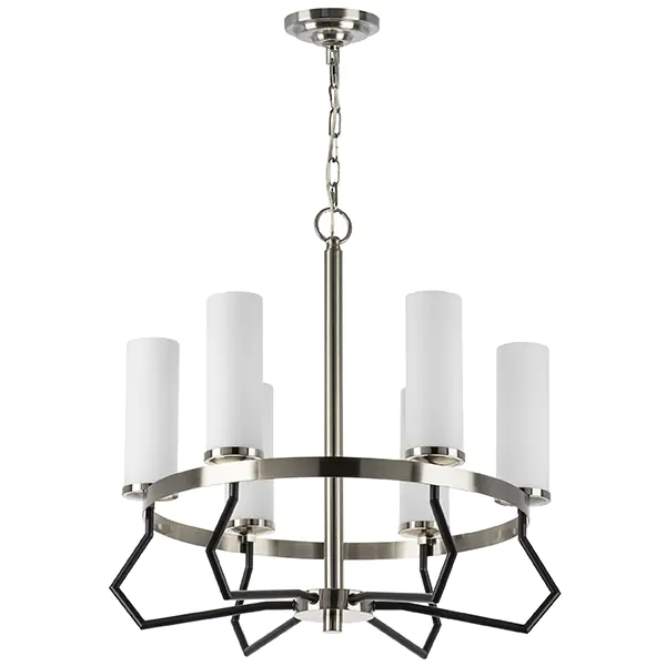 723065 Люстра FLUME 6х40W E14 ЧЕРНЫЙ МАТОВЫЙ/НИКЕЛЬ