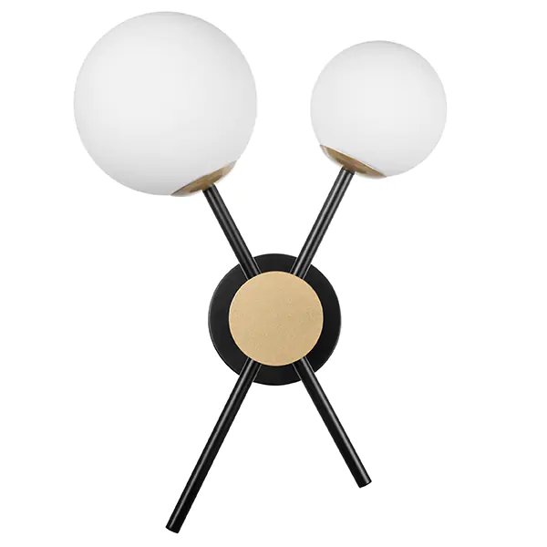 815620 Бра CROCO 2х40W E14 ЧЕРНЫЙ МАТОВЫЙ/ЗОЛОТО