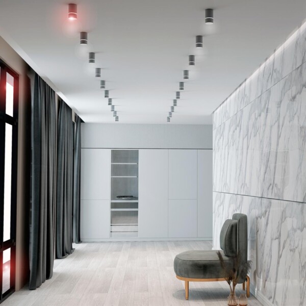 370733 OVER NT21 256 серебро Светильник накладной IP20 GU10 9W 235V ELINA