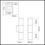 4281/2WA HIGHTECH ODL22 445 хром/металл Настенный светильник IP44 LED E27 max 2*7W BAZEL — изображение 2