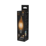 104801005 Лампа Gauss LED Filament Свеча на ветру E14 5W 400lm 2700K Golden 1/10/50 — изображение 3