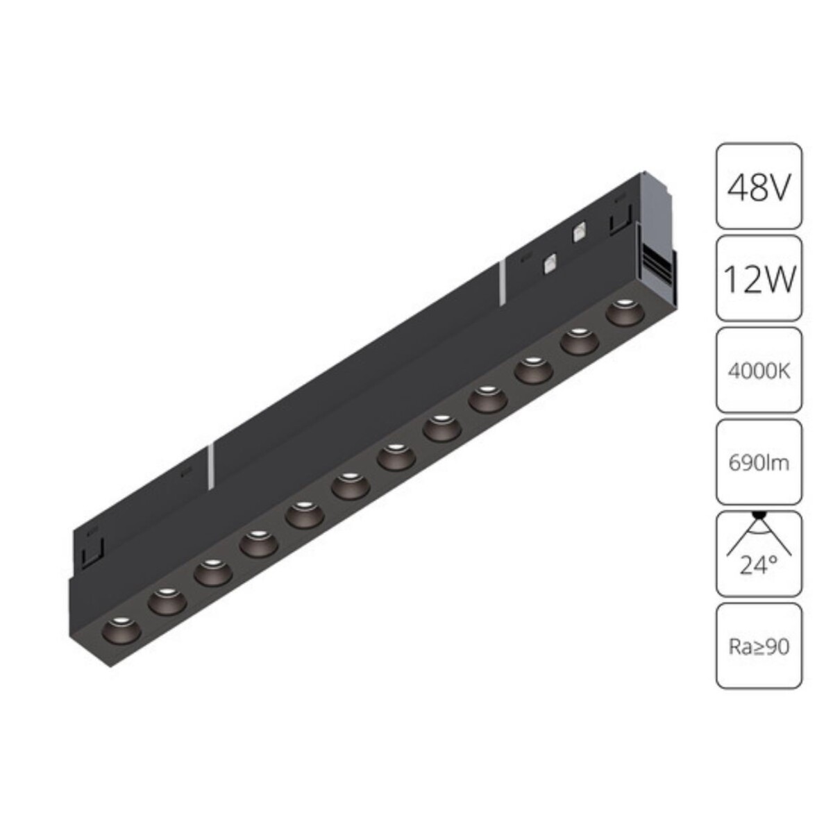 098b2ed5e3aff2c711ad3e82244403a4 A5724PL-1BK СВЕТИЛЬНИК ПОТОЛОЧНЫЙ EXPERT 48В 12Вт 690Лм 4000К 90+ 24° — изображение 1