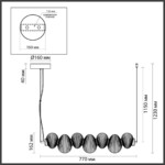 5095/24L L-VISION ODL25 359 латунный/янтарный градиент/металл/стекло Подвес линейный LED 24W 4000K 2686Лм BRUCO — изображение 2