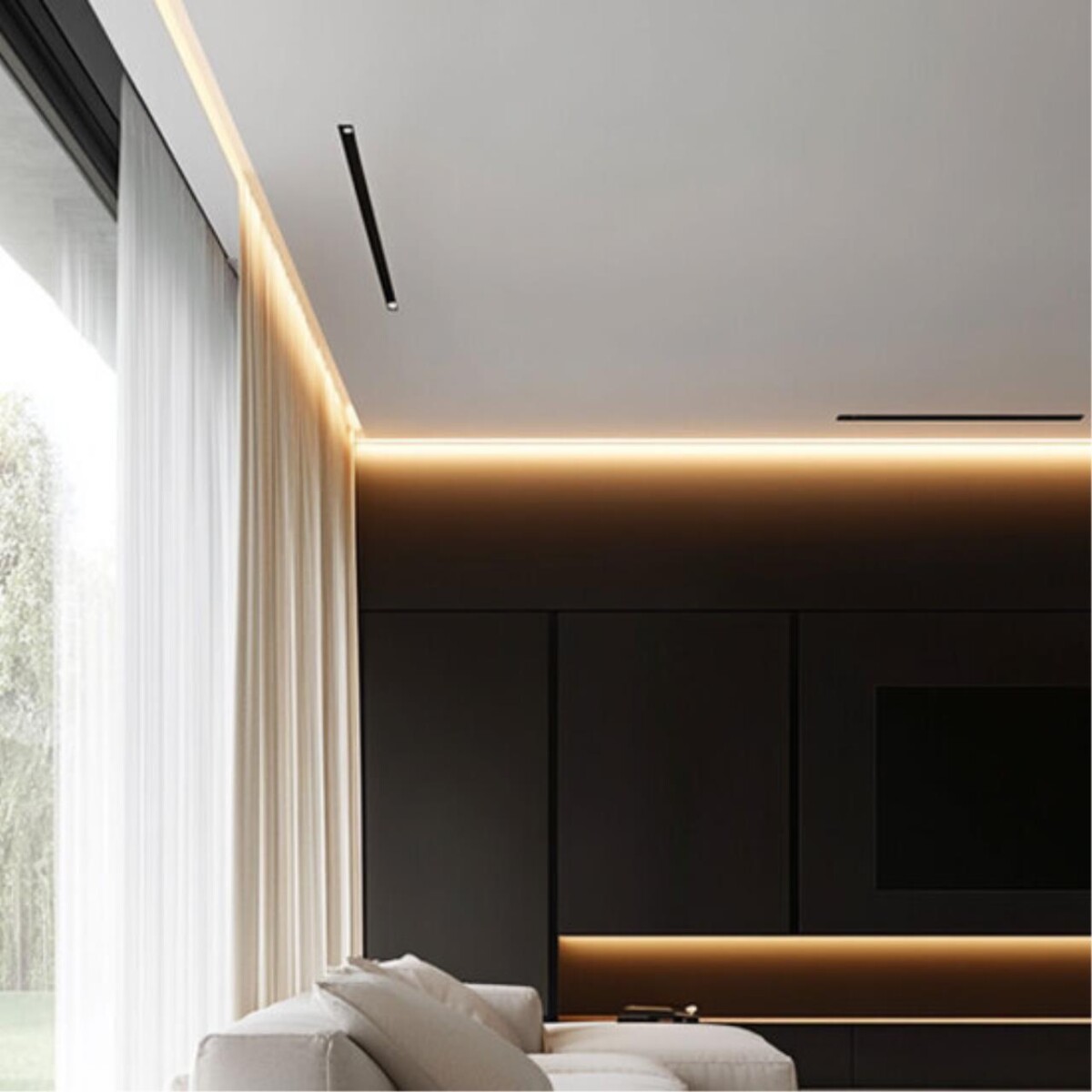 A670233 Теневой профиль GAP под ГКЛ, пластиковая вставка в комплекте, 2 метра, белый — изображение 2