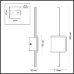 4257/12WL HIGHTECH ODL21 000 черн/бронза/металл Настен.светильник IP20 LED 12W 764Лм 3000K STILO — изображение 2