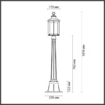 4961/1F NATURE ODL22 703 темно-коричневый/стекло Ландшафтный светильник 107см E27 1*60W IP44 MAVRET — изображение 3