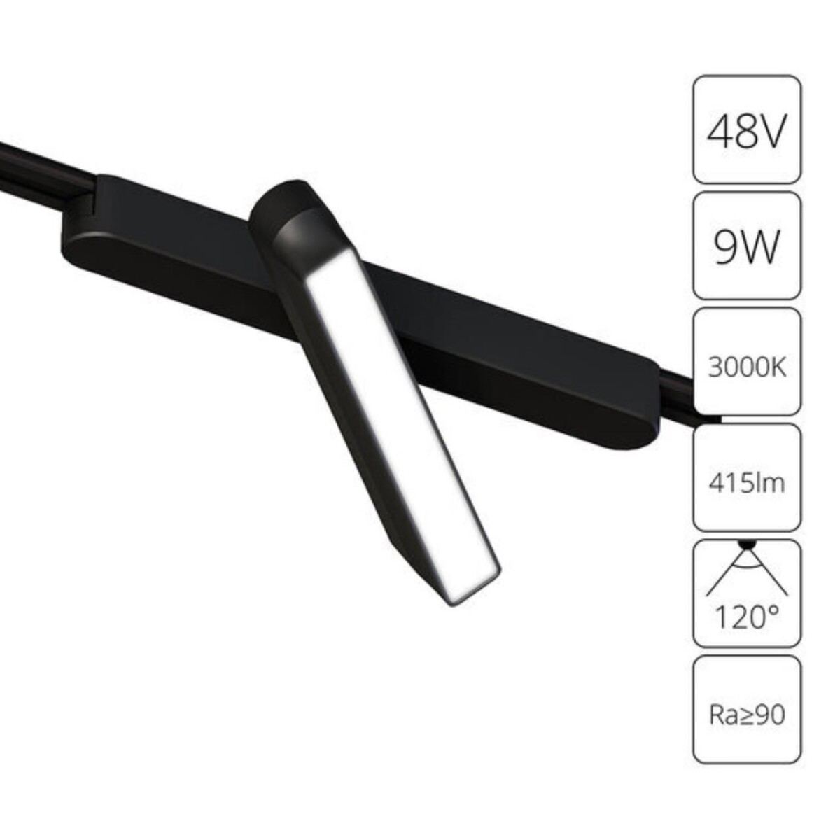 2c1ac0ff75c2e75b6157c2868c3db6c8 A1160PL-1BK СВЕТИЛЬНИК ПОТОЛОЧНЫЙ RAPID 48В 9Вт 416лм 3000К 90+ 120° — изображение 1