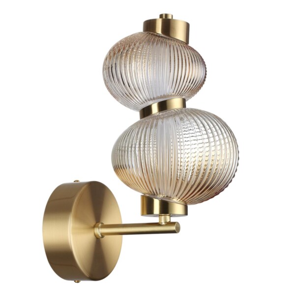 5095/8WL L-VISION ODL25 359 латунный/янтарный градиент/металл/стекло Настенный светильник LED 8W 4000K 932Лм BRUCO