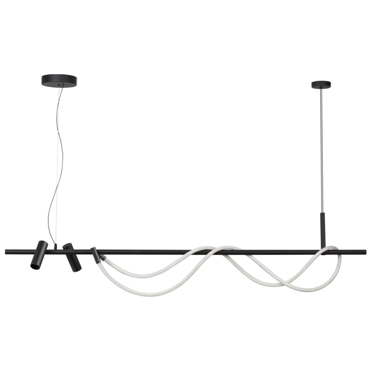 3aa1beface45ff9d4457da507c4a98e7 4391/40L HIGHTECH ODL24 301 черный/металл/канат Подвесной св-к с раздельн. вкл IP20 LED 40W 1580Лм 4000K CORDA — изображение 1