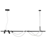 4391/40L HIGHTECH ODL24 301 черный/металл/канат Подвесной св-к с раздельн. вкл IP20 LED 40W 1580Лм 4000K CORDA