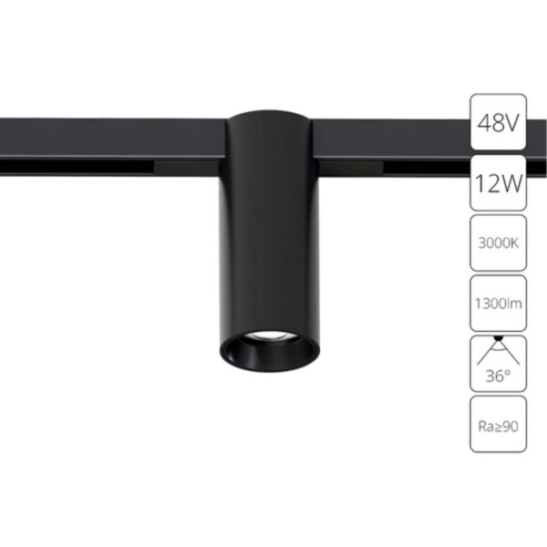 A7290PL-1BK СВЕТИЛЬНИК ПОТОЛОЧНЫЙ OPTIMA 48В 12Вт 1300Лм 3000К 90+ 36°