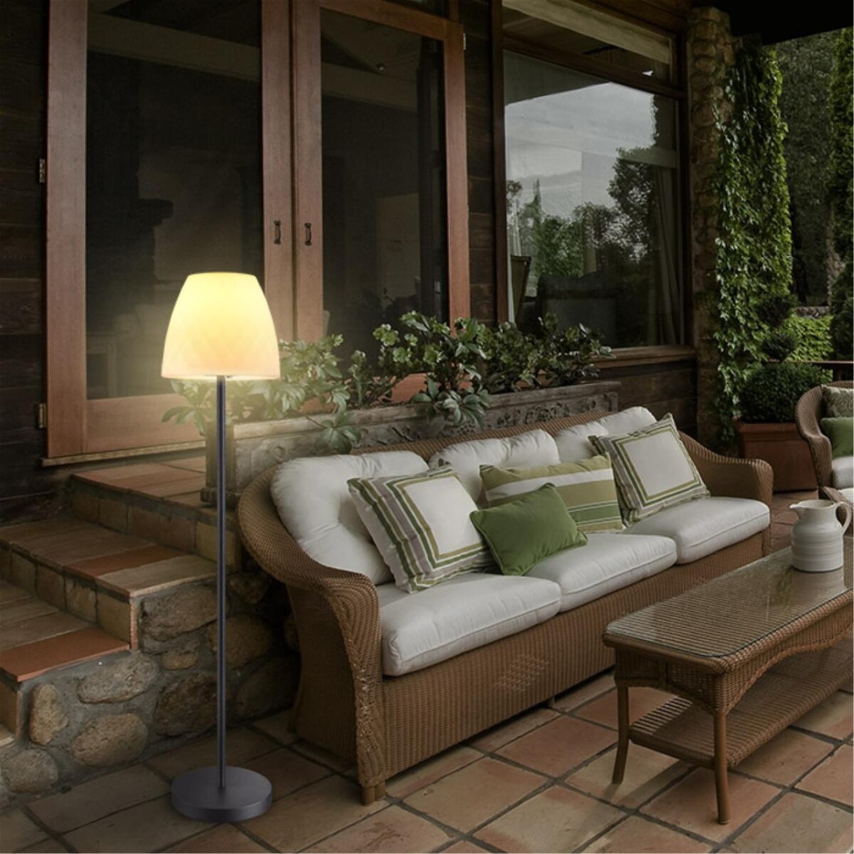 370602 STREET NT19 383 белый абажур/черная арматура Ландшафтный торшер IP44 E27 60W 100-240V CONTE — изображение 4