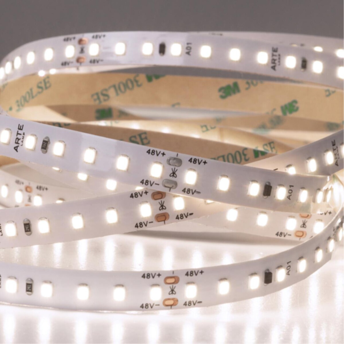 A4812010-02-4K Светодиодная лента 48В 7.2Вт/м 800Лм/м 4000К 90+ 10мм SMD2835 120шт/м 5м IP20 — изображение 3