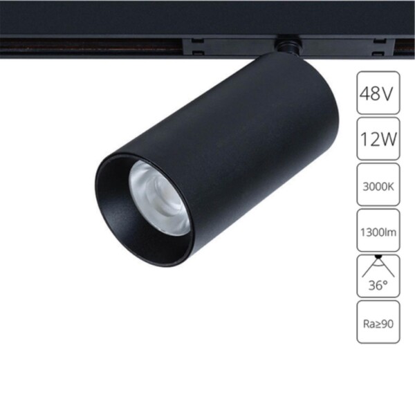 A7281PL-1BK СВЕТИЛЬНИК ПОТОЛОЧНЫЙ OPTIMA 48В 12Вт 1300Лм 3000K 90+ 36°