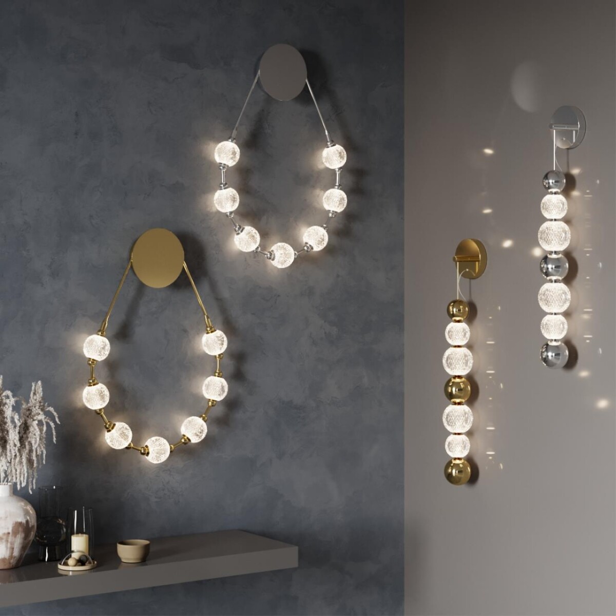 5008/13WL L-VISION ODL23 571 золотой/прозрачный/металл/акрил Настенный светильник LED 13W 4000K 700Лм CRYSTAL — изображение 1