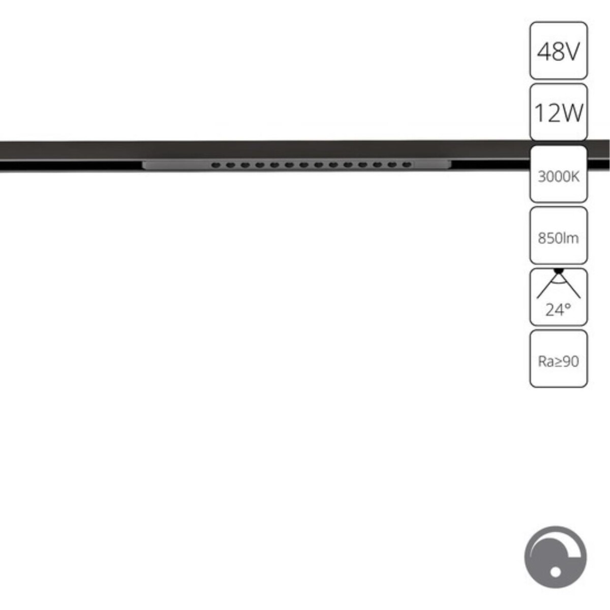 A7496PL-1BK СВЕТИЛЬНИК ПОТОЛОЧНЫЙ OPTIMA 48В 12Вт 850Лм 3000К 90+ 24° диммирование 0/1-10В — изображение 1