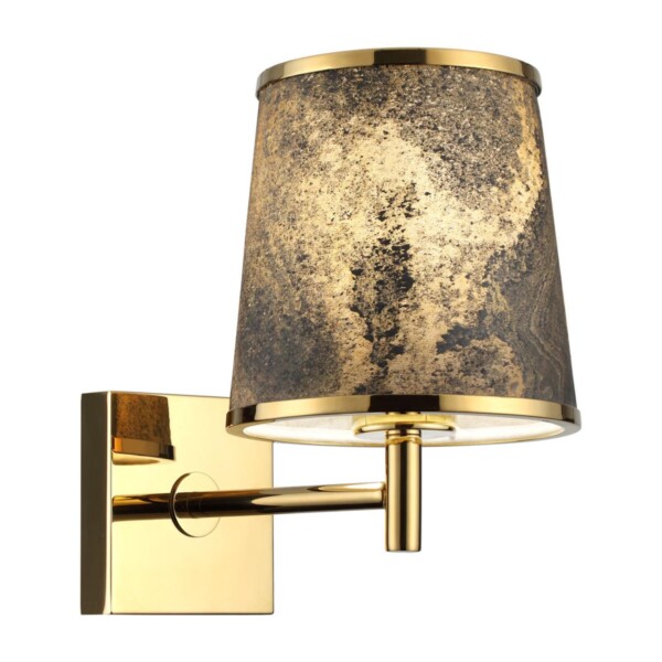 5064/1W MODERN ODL24 203 античн.бронза/серо-беж./металл/натур.камен."шпон" Бра E27 LED 1*5W BERGI