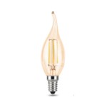 104801005 Лампа Gauss LED Filament Свеча на ветру E14 5W 400lm 2700K Golden 1/10/50 — изображение 2