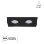 A2168PL-2BK Светильник потолочный встраиваемый TARF для MR16 173x92x24мм черный IP20 монтаж 160x80мм