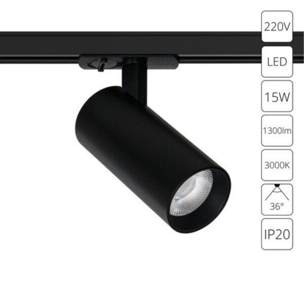 A1936PL-1BK СВЕТИЛЬНИК ПОТОЛОЧНЫЙ BENE 220В 15Вт 1300Лм 3000К 90+ 36°