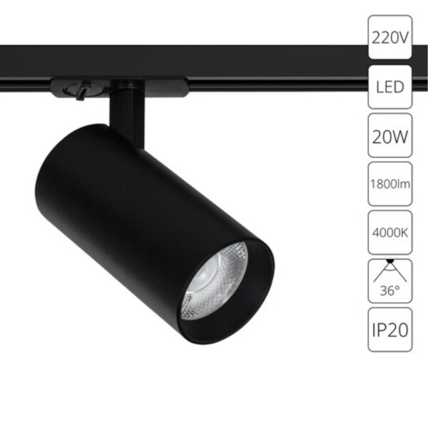 A1947PL-1BK СВЕТИЛЬНИК ПОТОЛОЧНЫЙ BENE 220В 20Вт 1800Лм 4000К 90+ 36°