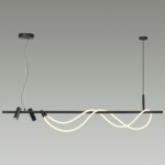 4391/40L HIGHTECH ODL24 301 черный/металл/канат Подвесной св-к с раздельн. вкл IP20 LED 40W 1580Лм 4000K CORDA — изображение 5