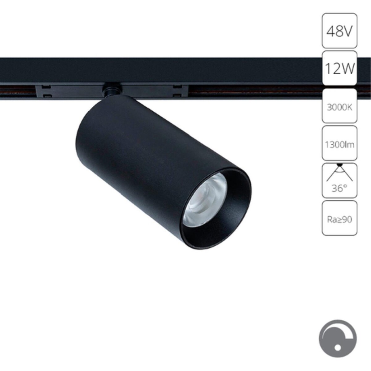 A7491PL-1BK СВЕТИЛЬНИК ПОТОЛОЧНЫЙ OPTIMA 48В 12Вт 1300Лм 3000К 90+ 36° диммирование 0/1-10В — изображение 1