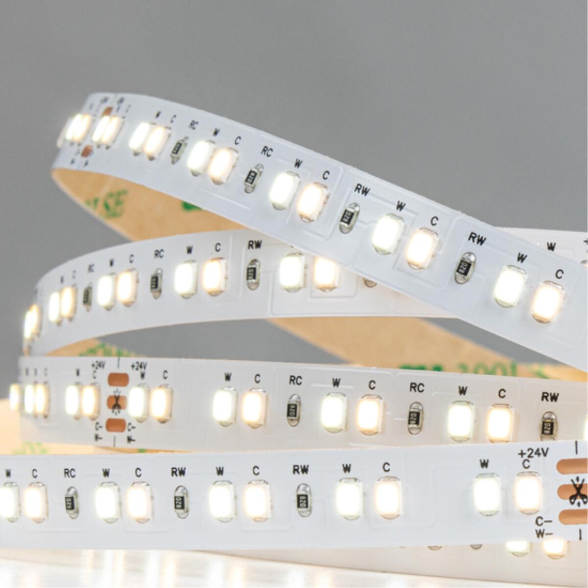 A2414010-01-mix Светодиодная лента 24В 12Вт/м (на канал 6Вт/м) 1000Лм/м 2700К+6000К 90+ 10мм SMD2835 140шт/м 5м IP20 — изображение 3