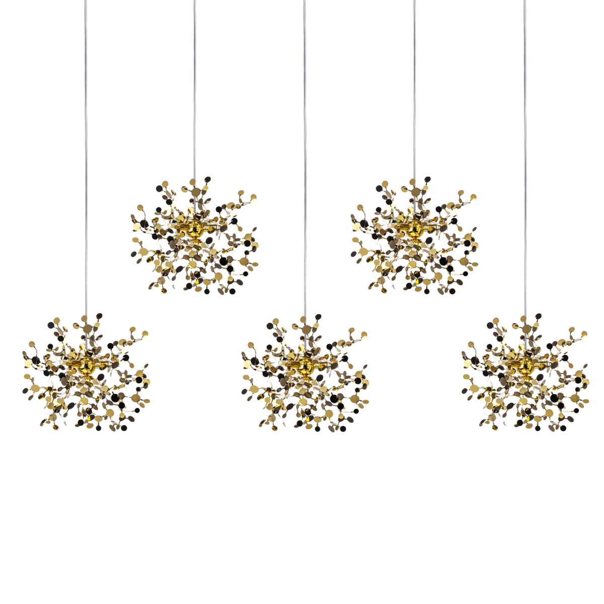 L5PL721132 Подвес пятерной линейный EXTRA 5x3x5W(led) G9  (721132 - 5 + 572162 -1) ЗОЛОТО — изображение 4