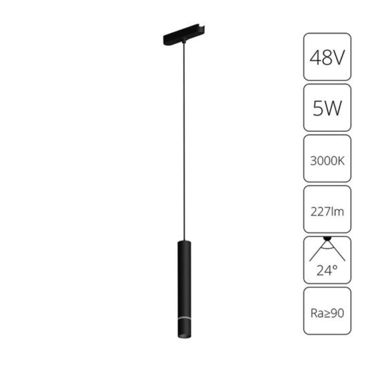 A1159PL-1BK СВЕТИЛЬНИК ПОДВЕСНОЙ RAPID 48В 5Вт 227лм 3000К 95+ 24° — изображение 1