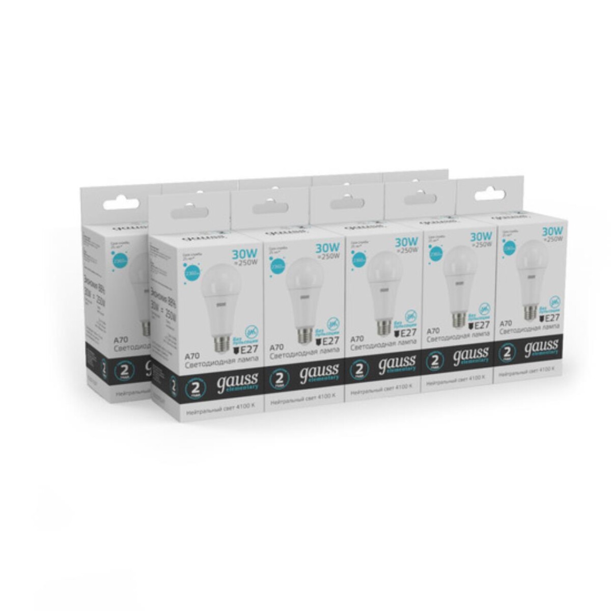 73229 Лампа Gauss LED Elementary A67 30W E27 2360lm 4100K 1/10/50 — изображение 5