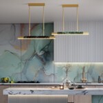 4360/25L MIDCENT ODL24 000 изумрудный мрамор/антич.бронза/металл/акрил Подвесной светильник IP20 LED 25W 3000K 220V MARMI — изображение 2