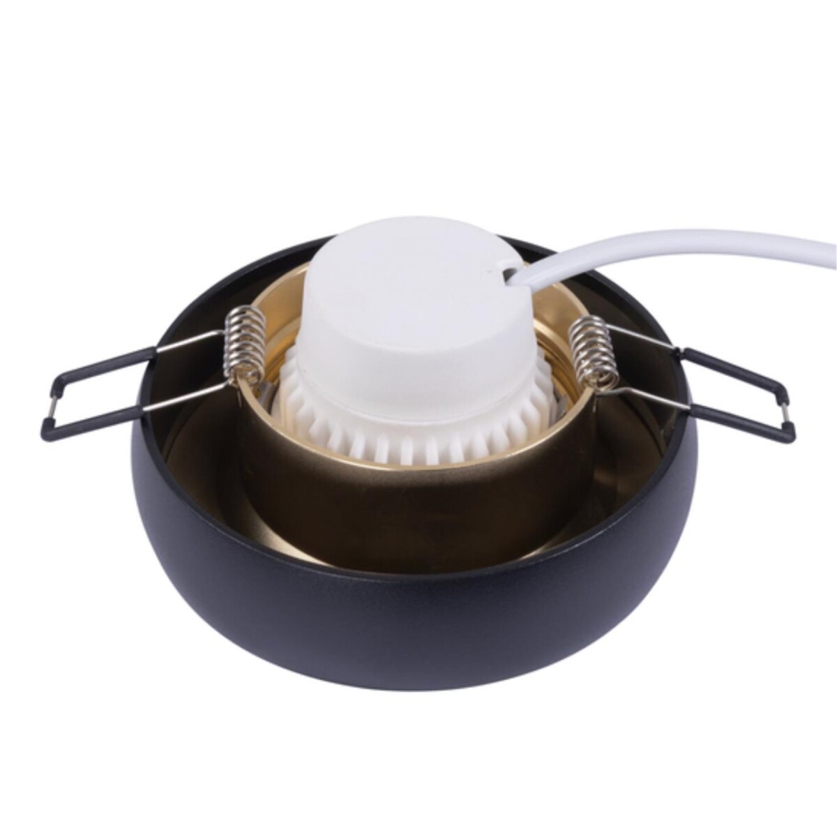 A6666PL-1BK Светильник потолочный встраиваемый HEZE для MR16 Ø98x32мм черный+матовое золото IP20 монтаж Ø76мм — изображение 5