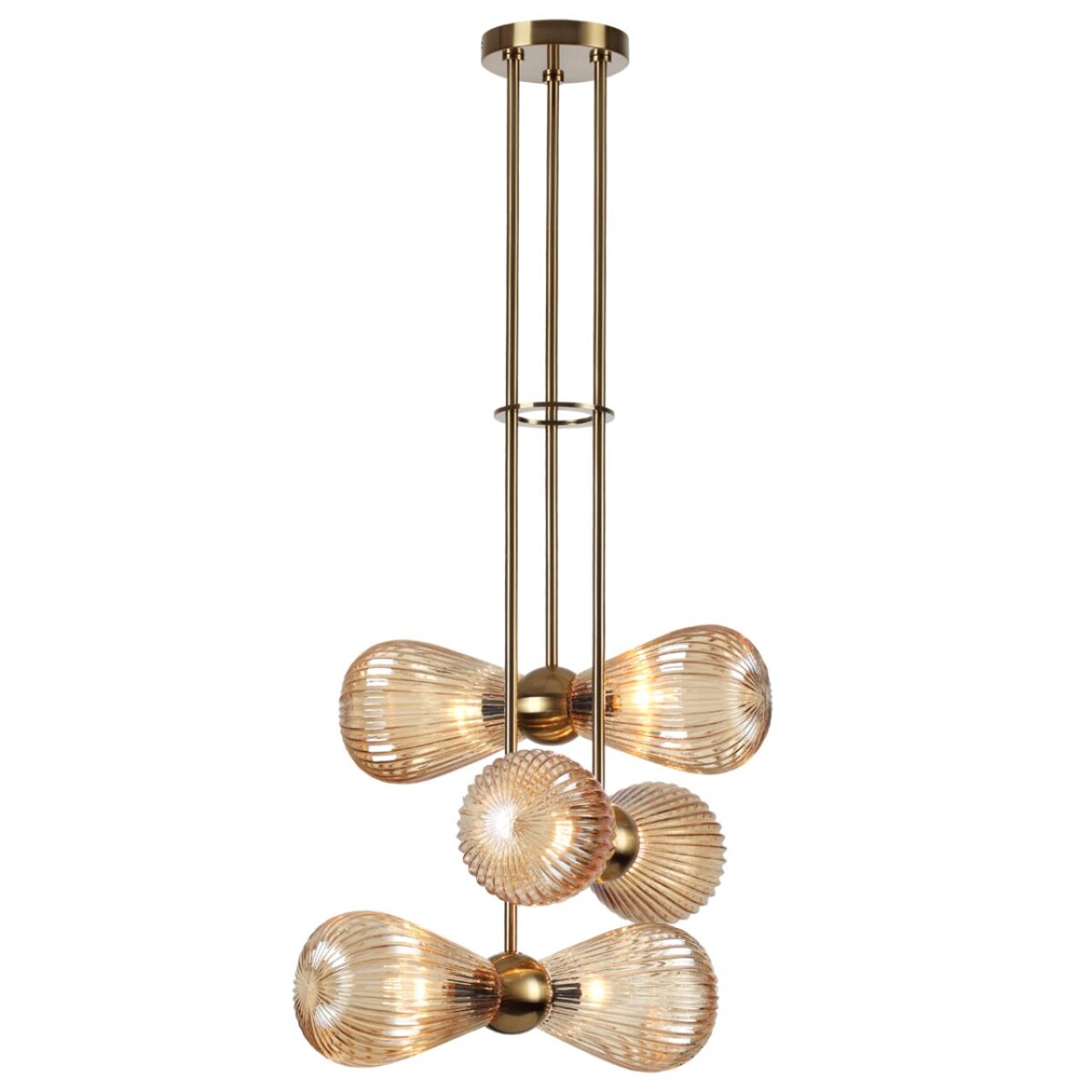 5402/6 MODERN ODL_EX23 000 золотой/янтарный/металл/стекло Подвес E14 6*40W ELICA — изображение 2