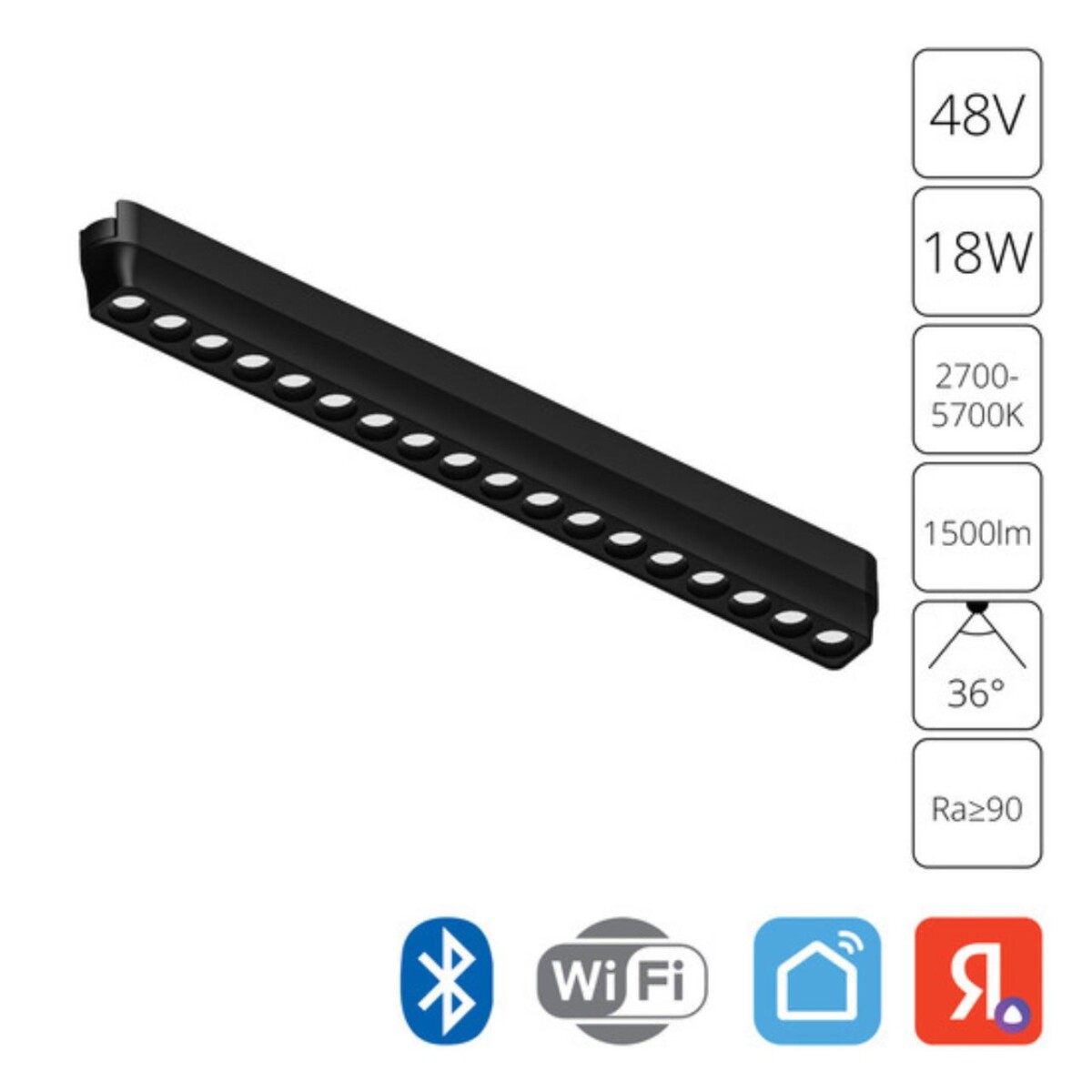 A2969PL-1BK СВЕТИЛЬНИК ПОТОЛОЧНЫЙ RAPID 48В 18Вт макс 1500лм 2700-5700К 90+ 36° smart — изображение 1