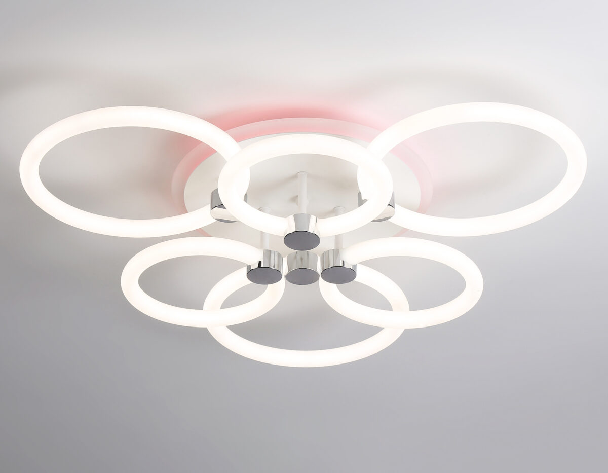 FA3844/3+3 WH белый 102W 3000K-6400K+RGB D670*115 (ПДУ РАДИО 2.4G) — изображение 1