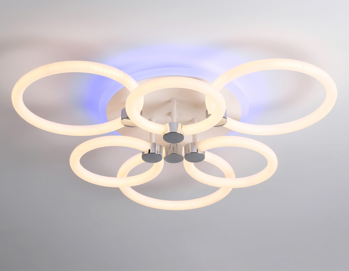 FA3844/3+3 WH белый 102W 3000K-6400K+RGB D670*115 (ПДУ РАДИО 2.4G) — изображение 2