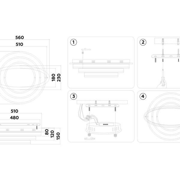 FA8522 WH белый 146W 3000K-6400K+RGB 560*500*150 (ПДУ РАДИО 2.4G)