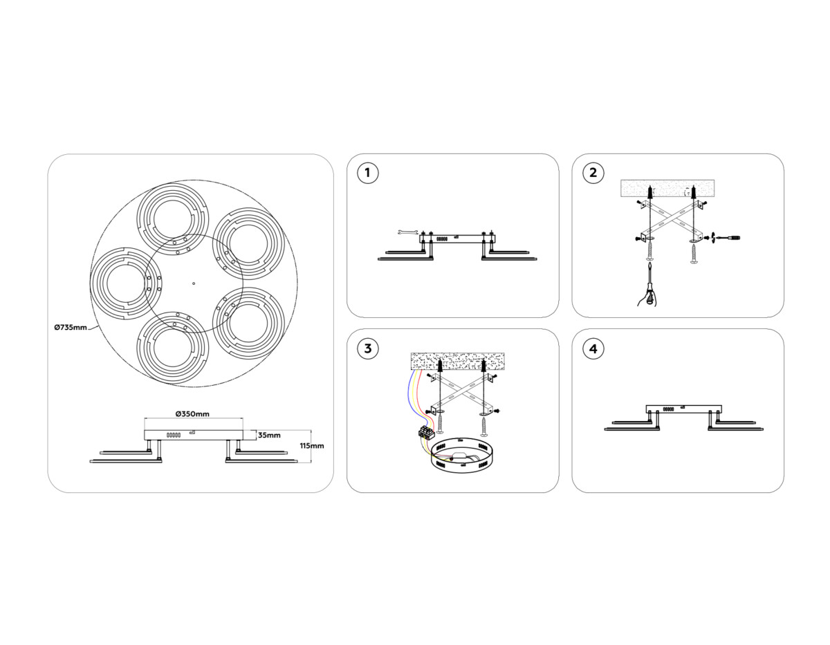 FA8944/5+5 WH белый 132W 3000-6000K D735*115 (ПДУ ИК) — изображение 7