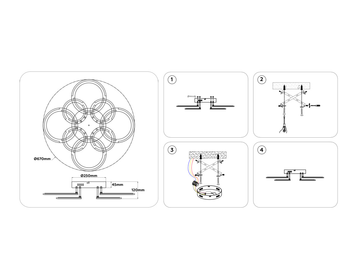 FA8945/4+4 WH белый 106W 3000-6000K D670*120 (ПДУ ИК) — изображение 7