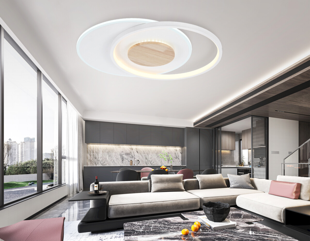 FL4788 WH/WD белый/дерево 54W 3000-6000K 460*365*45 (без ПДУ) — изображение 6