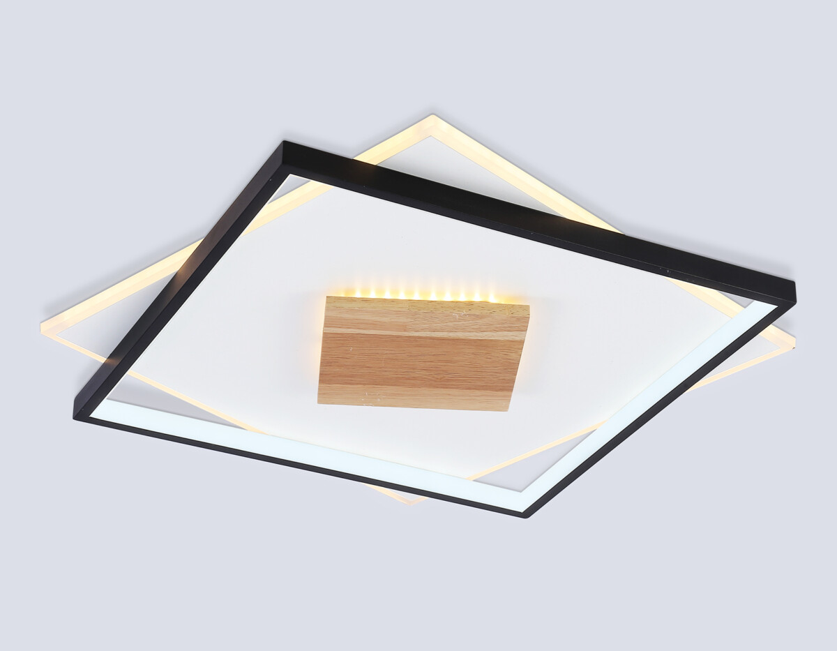 FL4791 WH/BK/WD белый/черный/дерево 77W 3000-6000K 515*515*50 (без ПДУ) — изображение 2