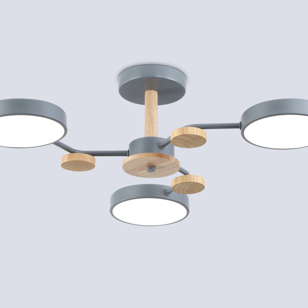 FL4856/3 GR/WD серый/дерево 54W 3000-6000K D660*170 (без ПДУ)