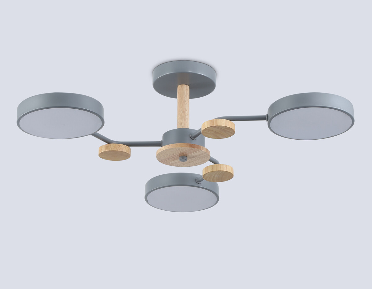 FL4856/3 GR/WD серый/дерево 54W 3000-6000K D660*170 (без ПДУ) — изображение 4