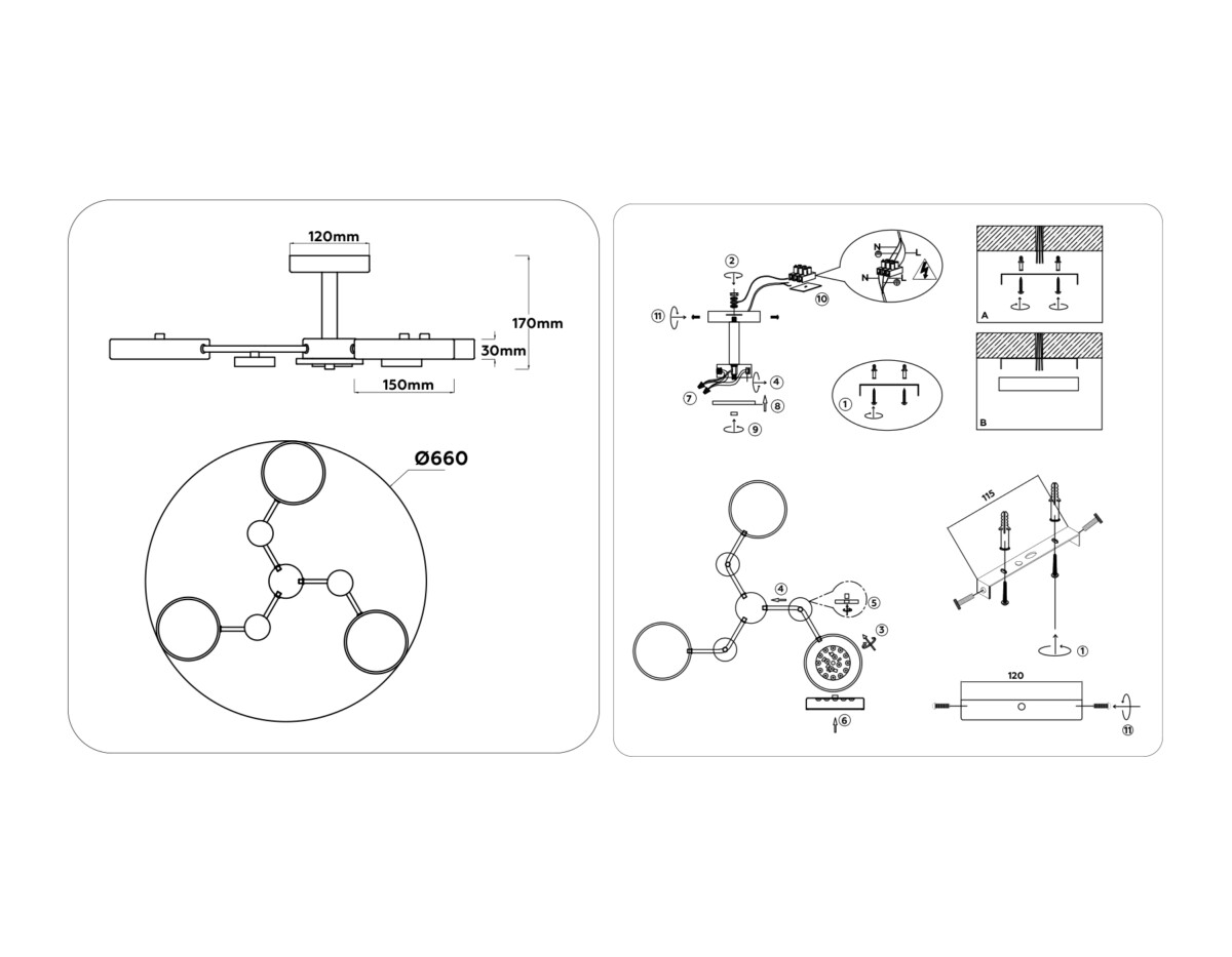 FL4856/3 GR/WD серый/дерево 54W 3000-6000K D660*170 (без ПДУ) — изображение 7