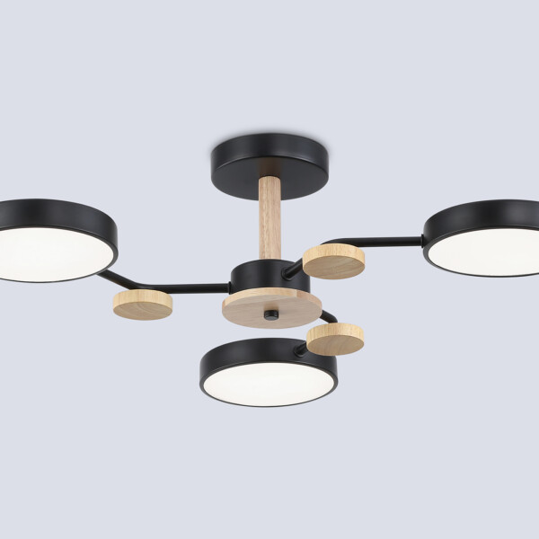 FL4857/3 BK/WD черный/дерево 54W 3000-6000K D660*170 (без ПДУ)