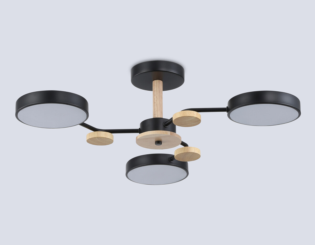 FL4857/3 BK/WD черный/дерево 54W 3000-6000K D660*170 (без ПДУ) — изображение 4