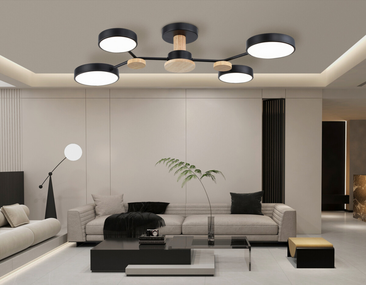 FL4860/4 BK/WD черный/дерево 60W 3000-6000K 700*400*120 (без ПДУ) — изображение 7